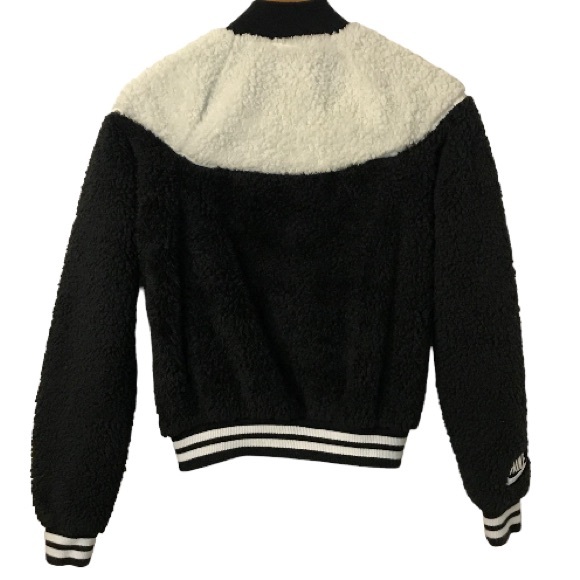 NIKE SHERPA ZIP UP BOMBER JACKET WITH POCKETS SIZE XS - Picture 6 of 9